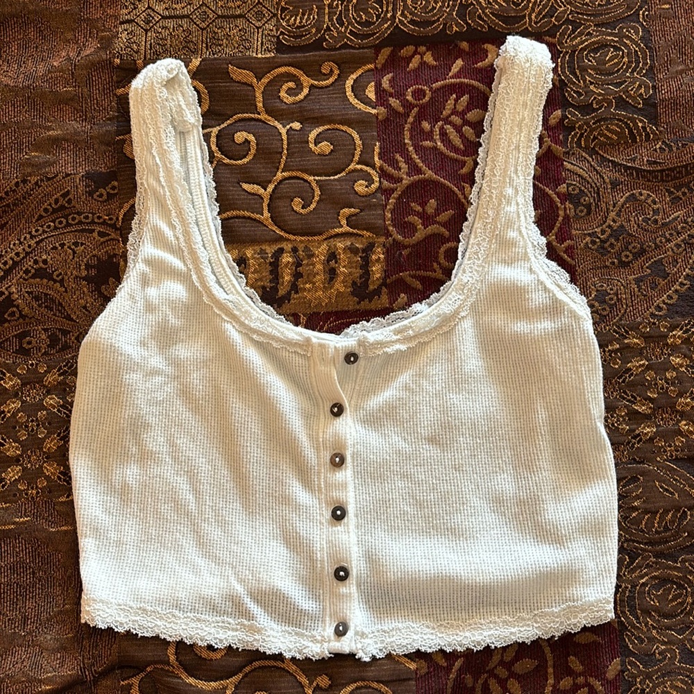 Free People ivory sugar dreams tank — HEMMED